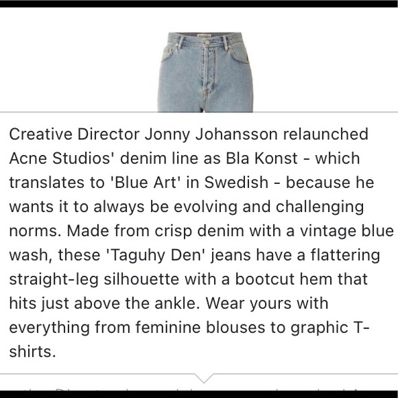 Acne Studios Taguhy Den in Blue SS18 | Mid-Rise Boot-Cut | Size 24 - Picture 11 of 13